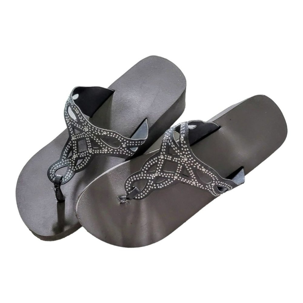 Women's Teen Fashion Wedge Platform Sandals Size 8 Flip Flops Slip-On Shoes - Picture 3 of 4